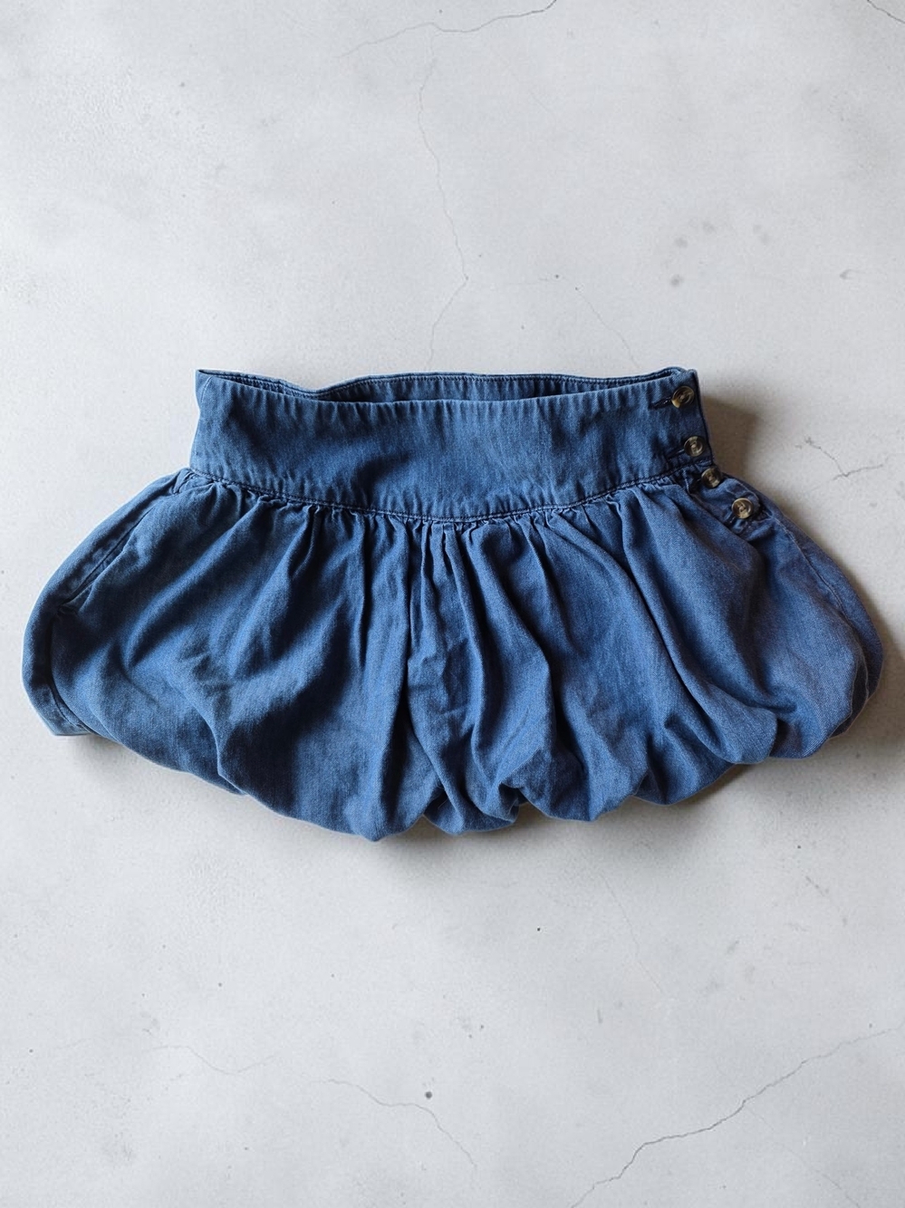 American Eagle Outfitters Blue Bubble Mini Skirt with Side Buttons